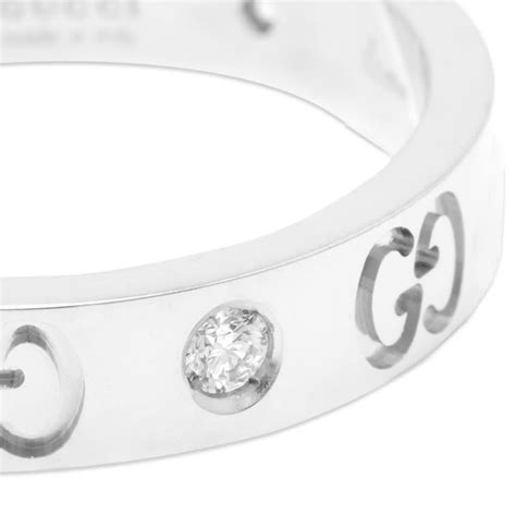 gucci icon thin ring|18k White Gold And Black Icon Thin Band .